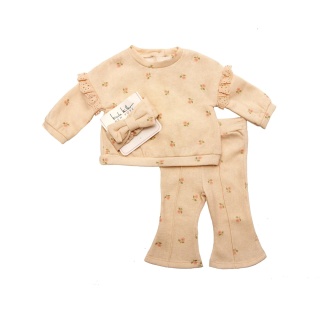 Komplet dla dziewczynki - spodnie, bluza i opaska (0-3 m-ce)